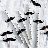 25pcs Little Man Baby Shower Paper Straws