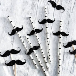 25pcs Little Man Baby Shower Paper Straws