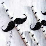 25pcs Little Man Baby Shower Paper Straws
