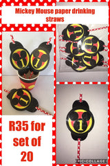 20Pcs Mickey Mouse Straws