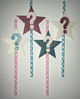 12Pcs Gender Reveal Paper Straws