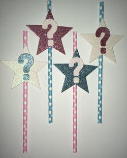 12Pcs Gender Reveal Paper Straws