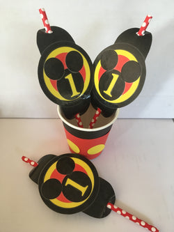 1Pcs Mickey Mouse Paper Straws
