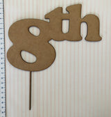 Wooden laser cut Number Cake Topper