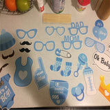 25pcs Baby Boy Baby Shower Photo Booth Props