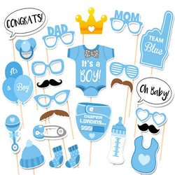 25pcs Baby Boy Baby Shower Photo Booth Props